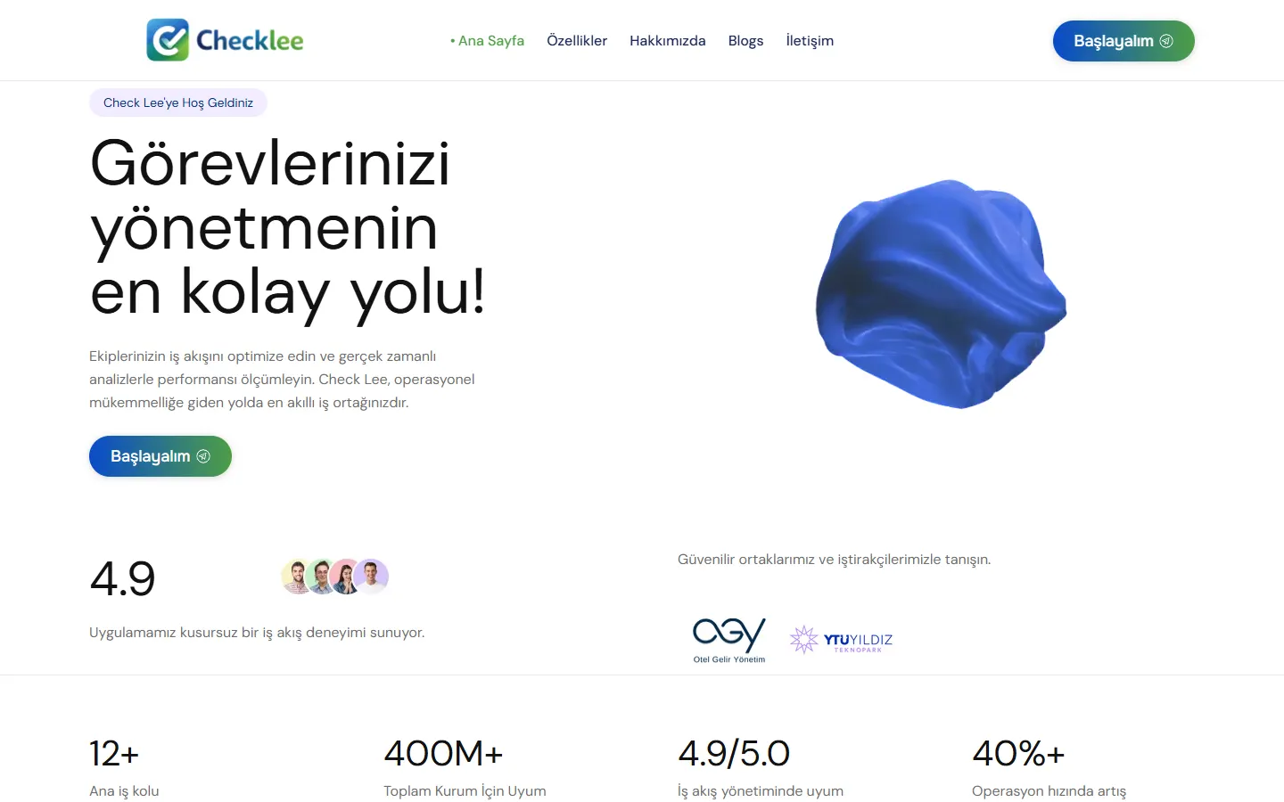 CheckLee sitesinin bilgisayardaki ana sayfası