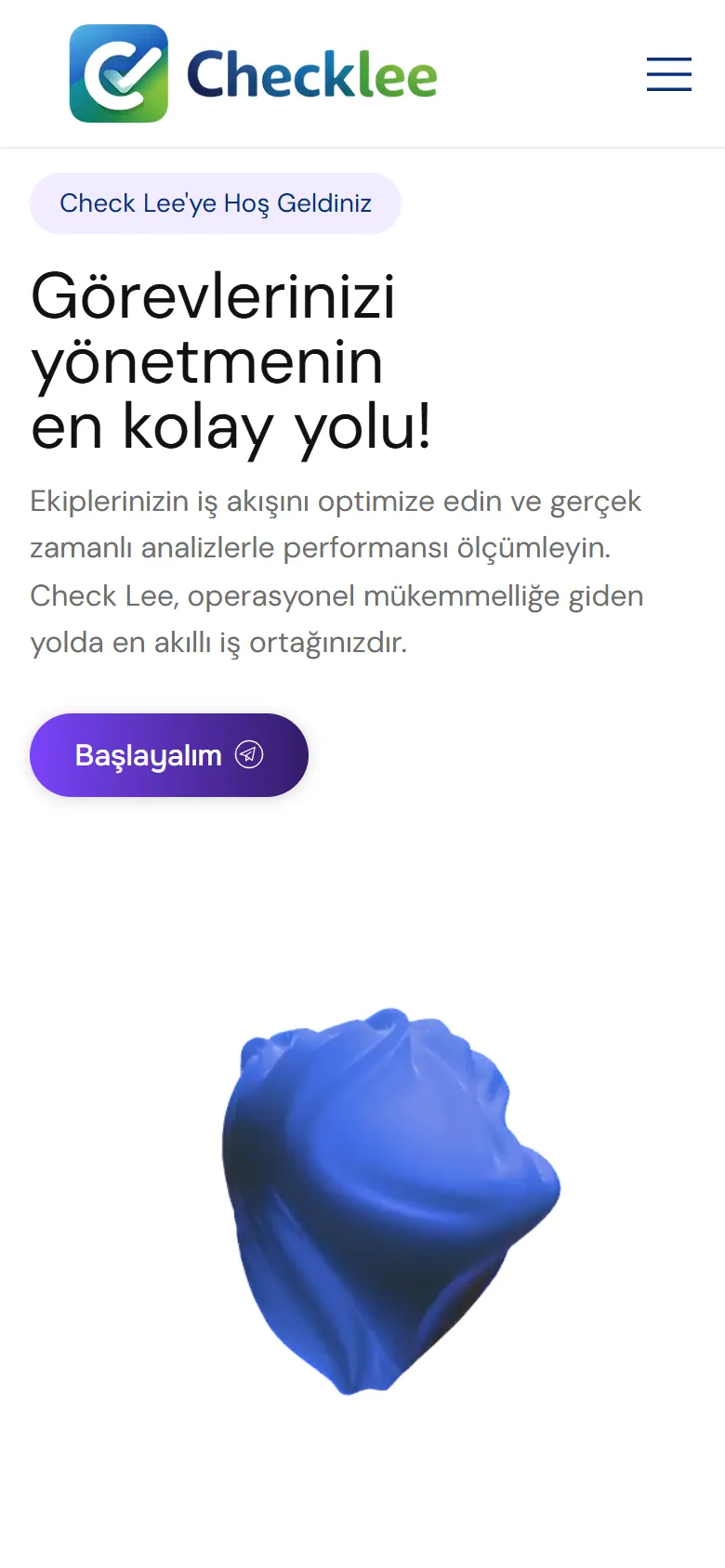 CheckLee sitesinin telefondaki görünümü