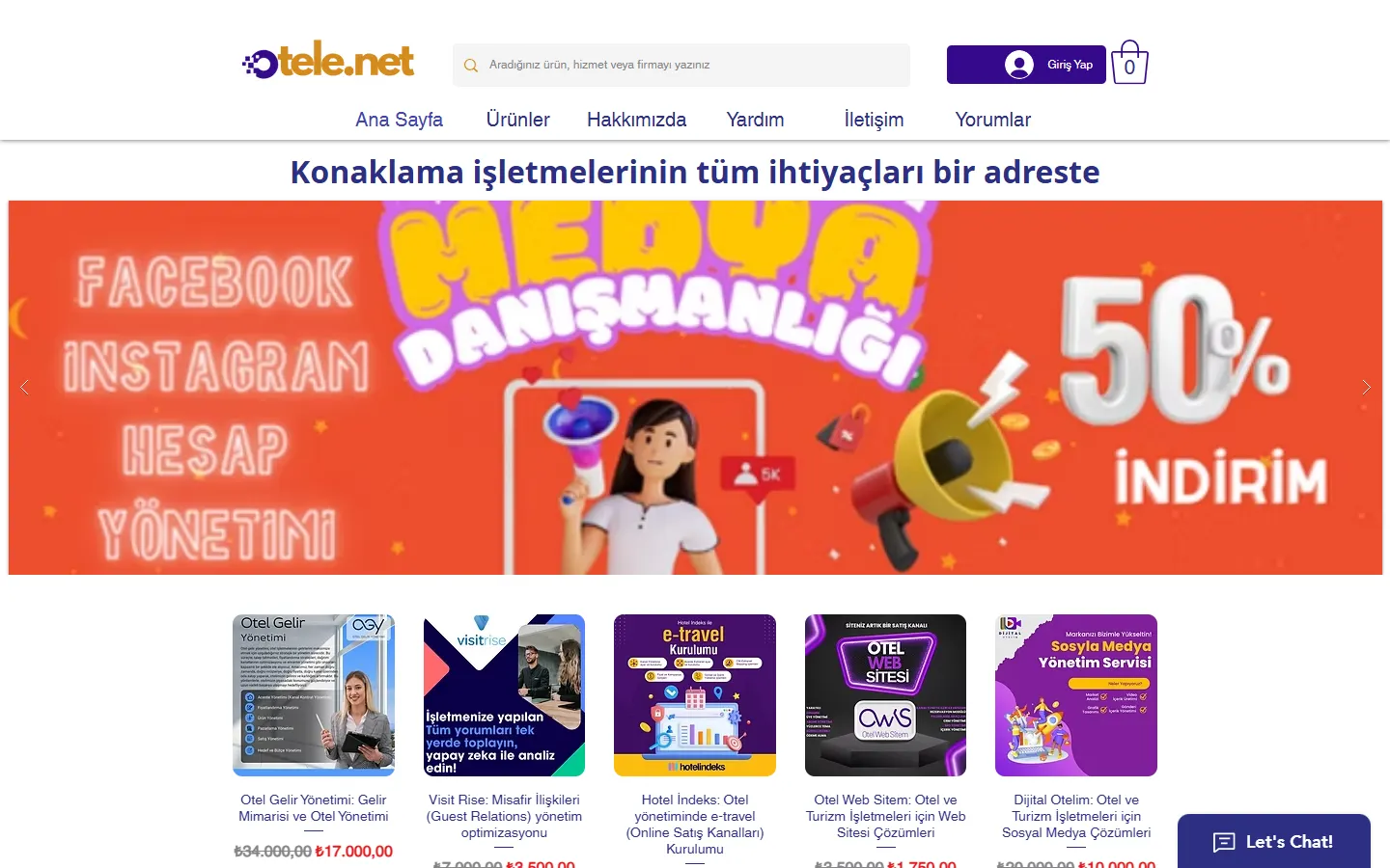 Otele.net sitesinin bilgisayardaki ana sayfası