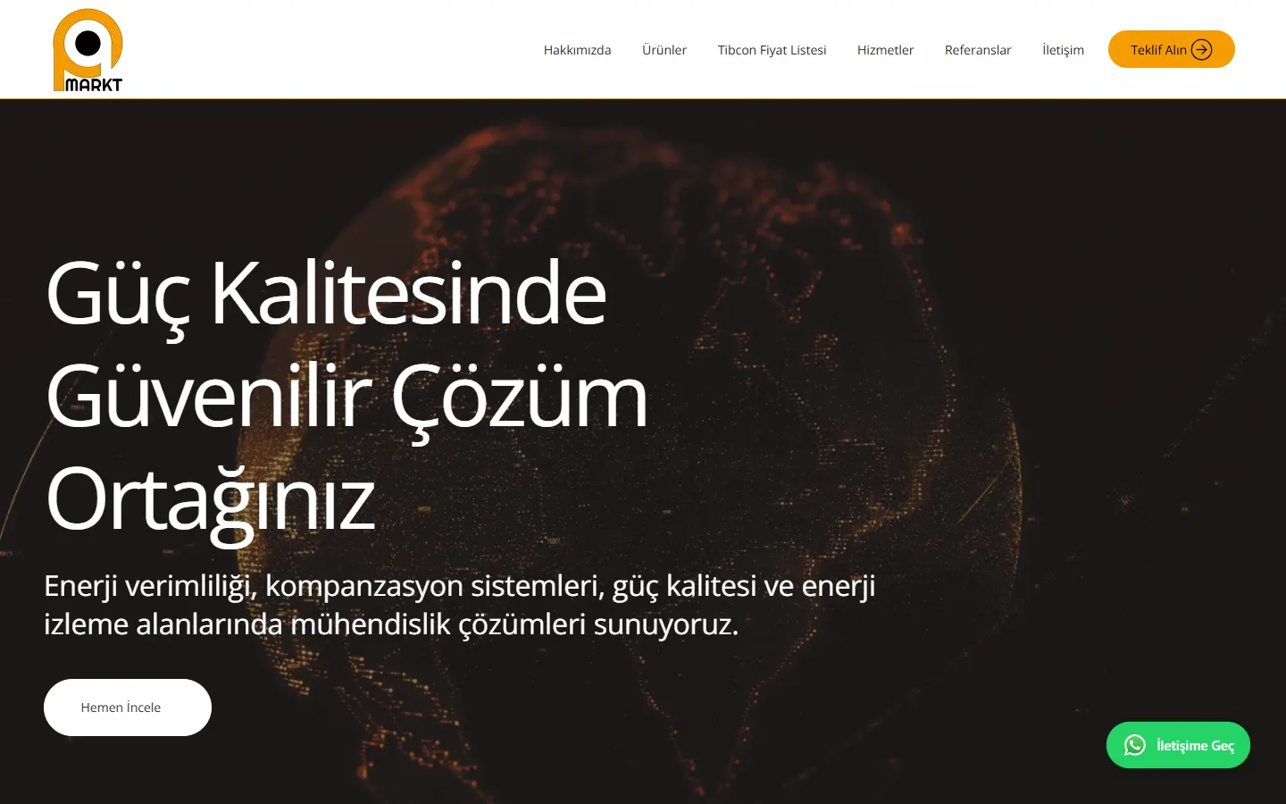 PQ Markt sitesinin bilgisayardaki ana sayfası
