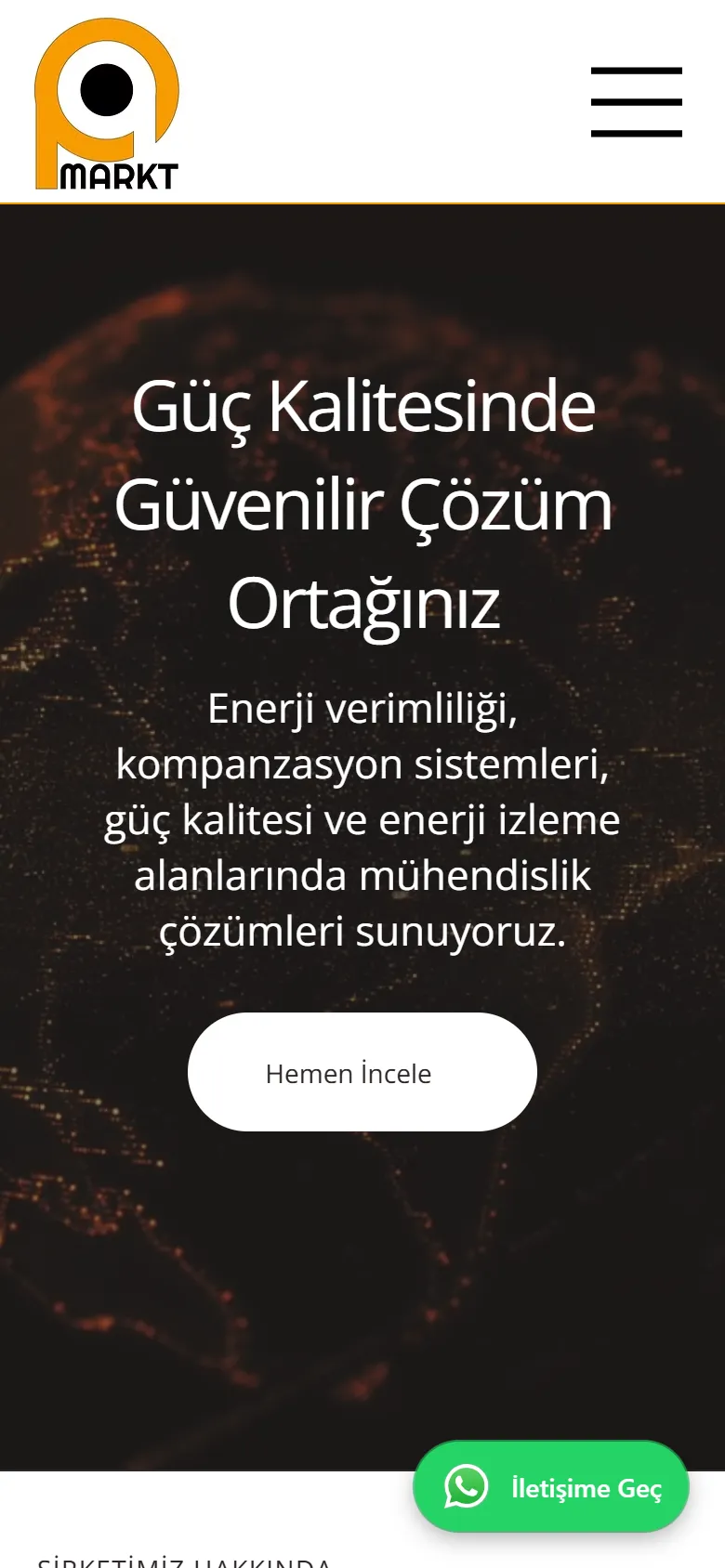 PQ Markt sitesinin telefondaki görünümü
